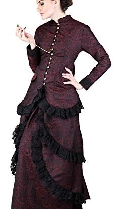 ThePirateDressing Steampunk Victorian Gothic Punk Vampire Brocade Dinner Blouse Costume C1230A [Small] steampunk buy now online