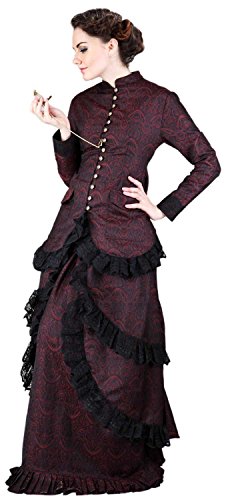 ThePirateDressing Steampunk Victorian Gothic Punk Vampire Brocade Dinner Blouse Costume C1230A [Small] steampunk buy now online