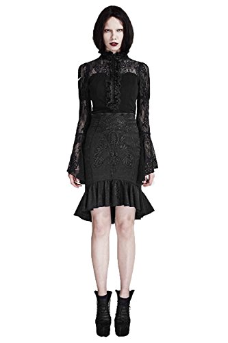 Women's Gothic Vintage Palace Fishtail Skirt?Punk Hip Wrapped Skirt Black Knee-length Skirt,S steampunk buy now online
