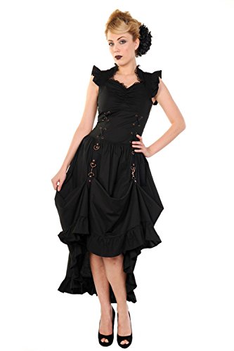 Banned Black Gothic Steampunk Dress Corset Back (4XL - UK 20) steampunk buy now online