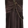 Charmian Women's Steampunk Gothic Victorian Ruffled Satin High Waisted Skirts Brown Small steampunk buy now online