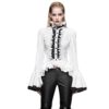 Steampunk Winter White Blouses Gothic Victorian Punk Women Flare Sleeve Shirts (L, White) steampunk buy now online