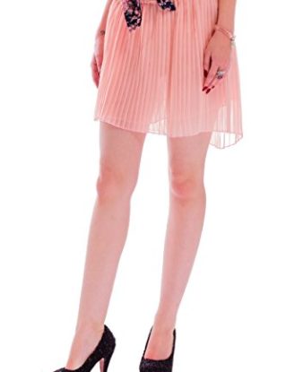 Women's A-Line Pleated High-Low Short Mini Skirt In Size 12 Peach - 100% Satisfaction Guarantee - Order Risk Free! steampunk buy now online