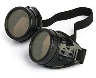 Cyber Goggles Steampunk Welding Goth Cosplay Vintage Goggles Rustic (Black Glasses) steampunk buy now online
