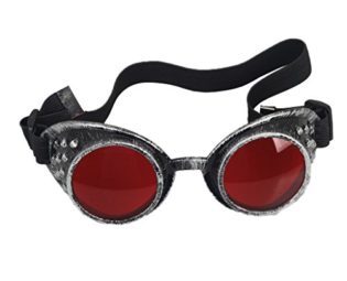 FLORATA Welding Goggles in Rustic Steampunk Style Suitable with Eyelets and Elastic Strap for Perfect Fit and Comfort Ideal for Cosplay and Fancy Dress Costumes steampunk buy now online