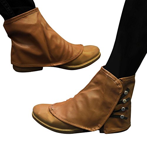Steampunk Brown Spats Fancy Dress Costume Spatterdashes Boot Top Covers steampunk buy now online