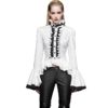 Devil Fashion Women's Gothic Steampunk Slim Fit Collar Shirt Lotus Leaf Sleeves Shirt Tops Blouse,M steampunk buy now online