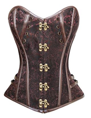 PULABO Women's Beauty Steel Boned Steampunk Burlesque Overbust Corset Body Shaper steampunk buy now online