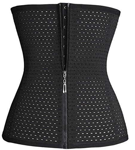 Bingrong Waist Trainer With Zipper Hook Slimming Tummy Fat Burner for Long Torso Weight loss Body Shaper Breathable (S Fits 27.5-30.7Inch Waistline, Black) steampunk buy now online