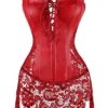 Kiwi-Rata Charming Bodysuits Elegant Corset Red Mini Dress Vintage Bustier Basques Lace Up steampunk buy now online Kiwi-Rata Charming Bodysuits Elegant Corset Red Mini Dress Vintage Bustier Basques Lace Up steampunk buy now online