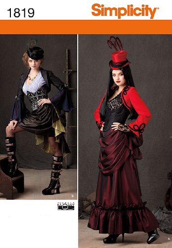 Simplicity Pattern 1819 R5 Misses Steampunk Costume Size, 14-16-18-20-22 steampunk buy now online