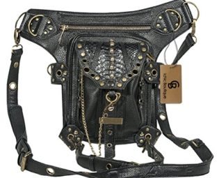 Waist Bags Packs Steampunk Handbag Shoulder Bag Crossbody Leather Gothic steampunk buy now online