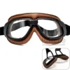 BJ Global Soft Padded Adult Brown Leather Vintage motocross goggles with clear lens steampunk goggles sport sunglasses for harley ,pilot steampunk buy now online