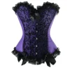 Kiwi-Rata Women's Brocade Satin Gothic boned Lace up Corset G-string Purple,L steampunk buy now online Kiwi-Rata Women's Brocade Satin Gothic boned Lace up Corset G-string Purple,L steampunk buy now online