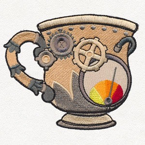 Steampunk Teacup Embroidered Flour Sack Hand/Dish Towel by EmbroideryEverywhere steampunk buy now online