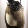 Victorian Mourning Style Fascinator with Hair Braids & Chains by KatherinaAndreeva steampunk buy now online