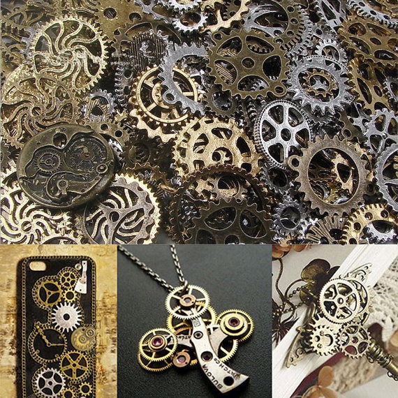 100g Pieces Lot Vintage Steampunk Wrist Watch Old Parts Gears Wheels Steam Punk by LORAbeads steampunk buy now online