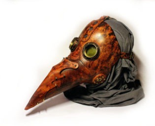 SOLD Steampunk leather mask "Kutkh" by Thousandformed steampunk buy now online