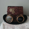 Steampunk Hat Lace Decoration Top Hat - lace bronze Brown lace hat tophat black lace steampunk - WITH or WITHOUT GOGGLE by Poppenkraal steampunk buy now online