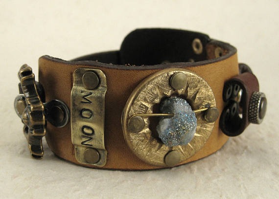 401 Celestial Steampunk Burning Man Assemblage Bracelet Recycled Jewelry Industrial Machine Age by ShabbyLuxury steampunk buy now online