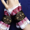 cuffs, Bracelets, Fabric, Steampunk, Victorian, Costume, Embroidered, skull, wedding, rivet, unikat, nugoth, lace, leather, tulle, larp, wgt by Lieblingshexe steampunk buy now online