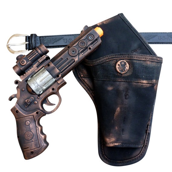 Steampunk cyber gothic toy gun-holster-belt pistol gun laser LIGHT Victorian cosplay prop theatre COPPER tone Wholesale price by UmbrellaLaboratory steampunk buy now online