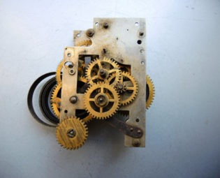 Antique Non WORKING music Box clock Movement - Junghans GB alarm clock parts Featured - Steampunk supplies - old movements for parts Om11 by Tiktaktuk steampunk buy now online