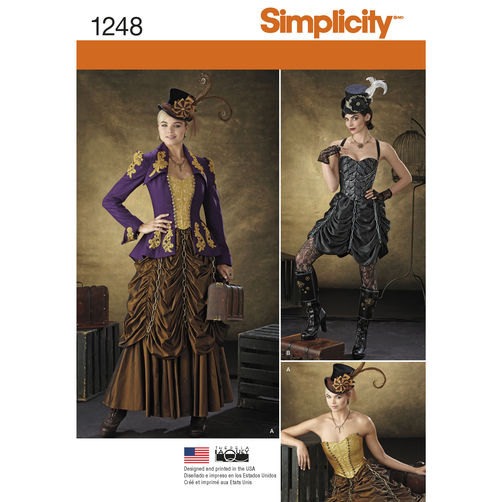 Sewing Pattern for Victorian/ Steampunk Costumes for Misses, Simplicity Pattern 1248, Halloween Costume, Womens Steampunk, Cosplay Costume by BarbarasBoutiqueShop steampunk buy now online