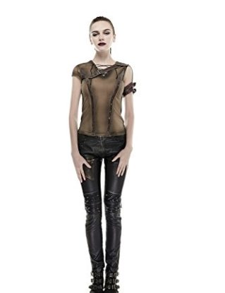 Women Shoulder Do Old Steam Punk T-shirt Gothic Cotton Short Sleeve T-shirt Top Tee,L steampunk buy now online