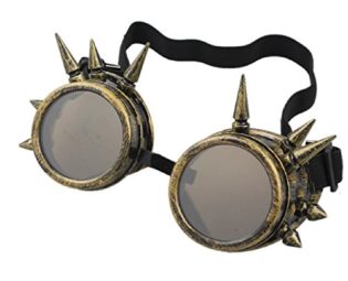 Malloom® Rivet Steampunk Windproof Mirror Vintage Gothic Lenses Goggles Glasses (brass) steampunk buy now online