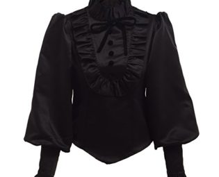 BLESSUME Black Lolita Ruffle Blouse Black (S) steampunk buy now online