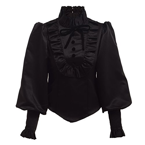 BLESSUME Black Lolita Ruffle Blouse Black (S) steampunk buy now online