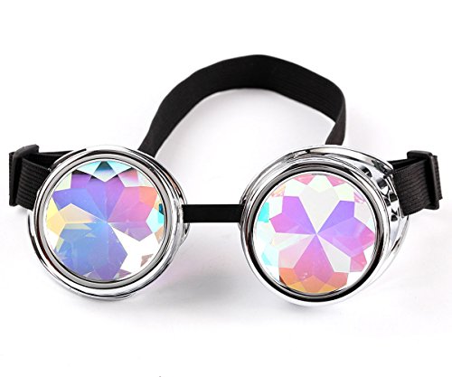 LYZ Steampunk Goggles Fashion Diamond Multicolor Lens Vintage Steampunk Glasses steampunk buy now online