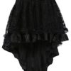 TDOLAH Women's Gothic Dress Steampunk Costume Lace Asymmetrical High Low Corset Party Skirt Plus Size (UK Size 14-16 (Tag 2XL), Black) steampunk buy now online