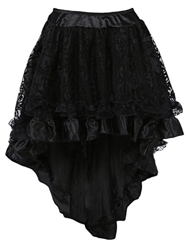 TDOLAH Women's Gothic Dress Steampunk Costume Lace Asymmetrical High ...