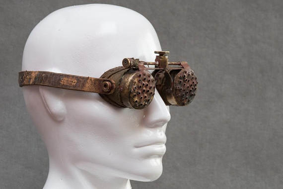 Burning Man Goggles - Post Apocalyptic Steampunk Mad Max Style Eyewear - Burning Man Accessories - Post Apocalyptic Goggles by WastedCouture steampunk buy now online