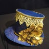 Navy Gold Mini Nauticle Top Hat with Matching Earrings by CorsetofEden steampunk buy now online
