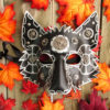 Steampunk Leather Wolf Mask, Black and Silver, Wolf, Role Play, Theater Prop, Costume, Cosplay, Garb, Gear, animal mask, steampunk animal by SquirrelCrkCreations steampunk buy now online