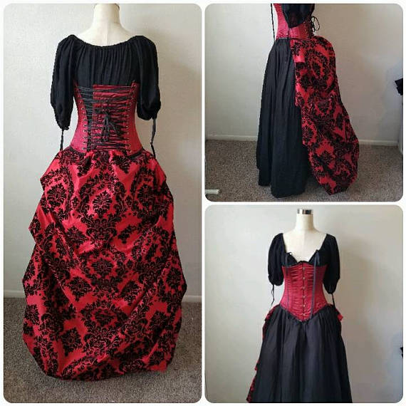 Taffeta Bustle - Many Colors Available - Wench, Pirate, Cosplay, LARP, Renaissance, Game of Thrones, Pirates of the Carribean, Ballgown by TheSewingWench steampunk buy now online