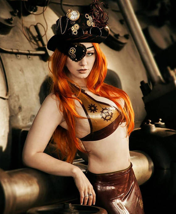 Steampunk LaTeX bikini top colour of choice by EudoxiaLatexCouture steampunk buy now online