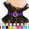 Black purple satin lace evening collar, choker gothic, burlesque elegant vampire collar, scarf goth wedding, victorian lolita, steampunk, F2 by FashionForWomen steampunk buy now online