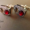 10% off sale17 Steampunk Swarovski Red Cufflinks Vintage watch movement wedding cufflinks Vintage upcycled mens Cuff Links by SteamRetro steampunk buy now online