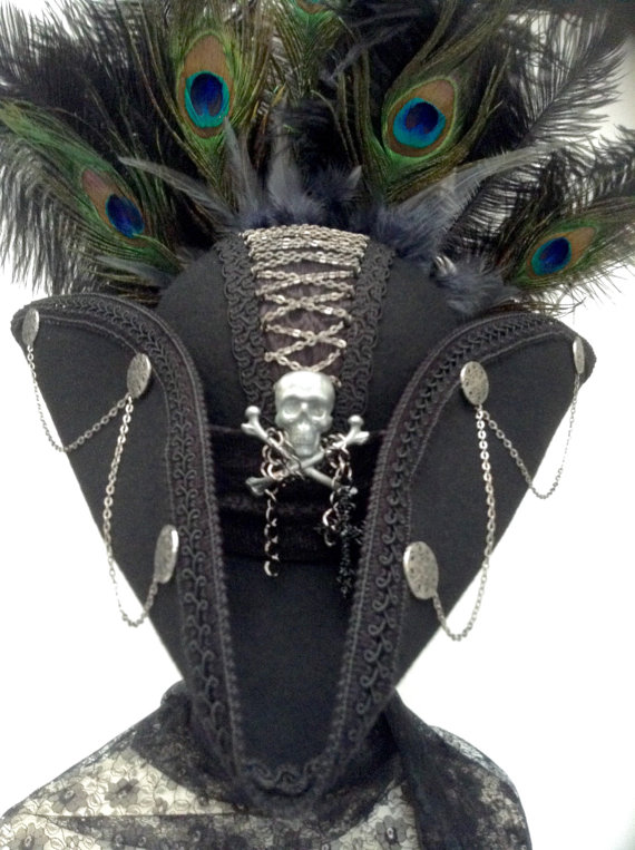 Gothic Steampunk gunmetal corset costume triorn black hat by Blackpin steampunk buy now online