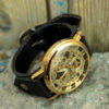 Women watches, black color, mens watch, ladies watch, watch, designer watch, wrap watch, leather watch, golden watch, steampunk watch, black by ValeriaLEATHER steampunk buy now online