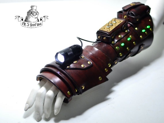 Green energy powered gauntlet by TimmyHog steampunk buy now online
