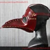 1:1 Custom Genuine Leather Halloween Costume Cosplay Steam Punk Bird Prop Dr. Dr Plague Doctor Mask Red GL02 by DKstudio2015 steampunk buy now online