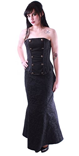 Size 18 Black Brocade Asymmetrical Corset Fishtail Gothic Steampunk Skirt steampunk buy now online