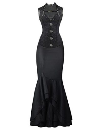 Burvogue Women's Gothic Steampunk Corset Halloween Dress Costume (XX-Large, P-00035) steampunk buy now online