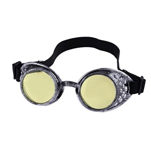 Bluester Vintage Style Steampunk Goggles Welding Punk Glasses Cosplay (Yellow) steampunk buy now online