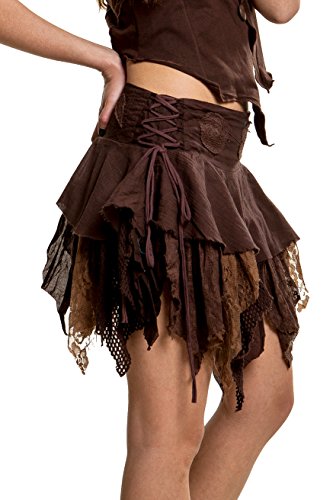 STEAMPUNK SKIRT, GYPSY MINISKIRT, GEKKO SKIRT, PIXIE SKIRT, FAIRY SKIRT (SMALL / MEDIUM - UK 8/10, BROWN) steampunk buy now online